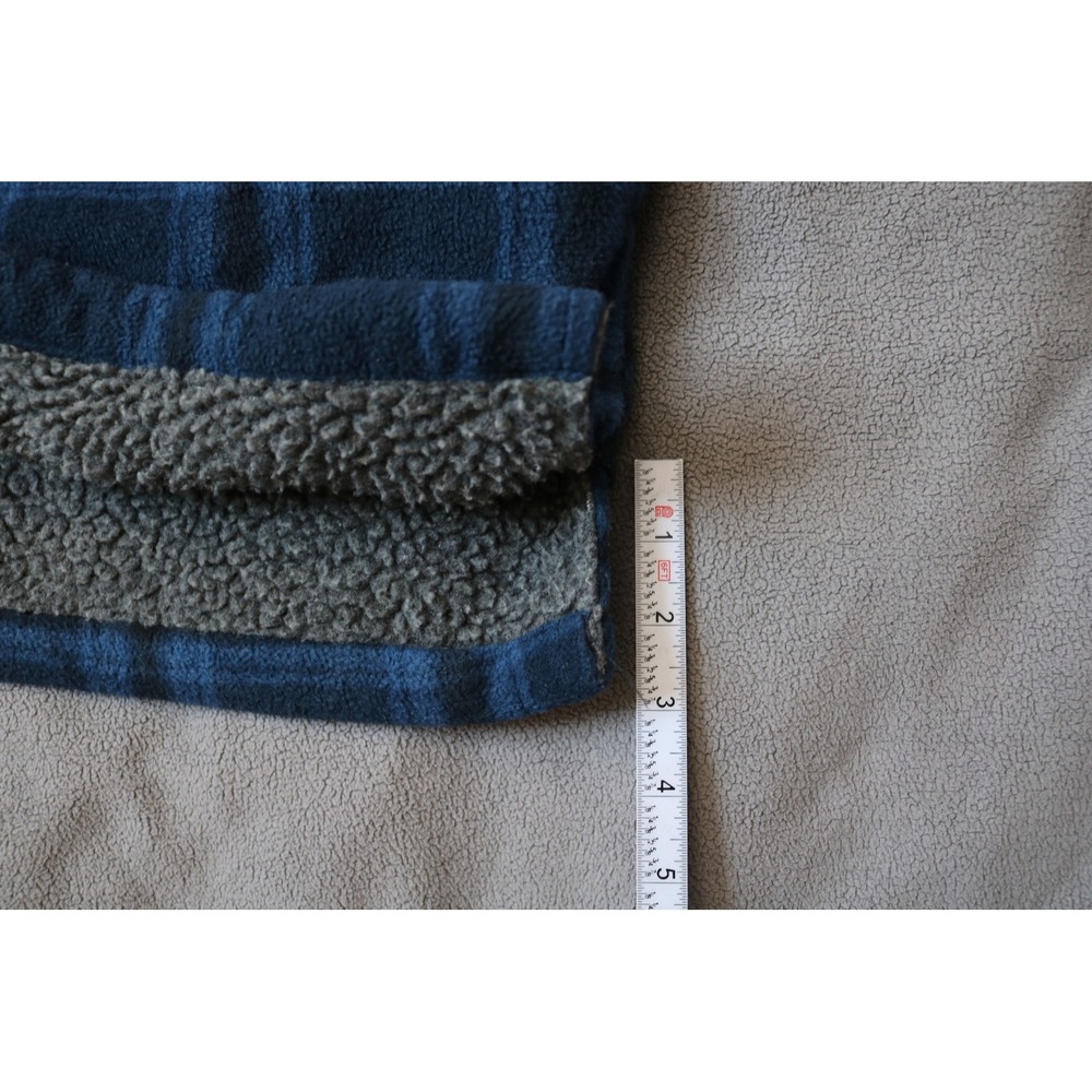 STILLWATER SUPPLY Plaid Jacket Men Large Blue Plaid Hooded Fleece Shacket - Picture 14 of 15